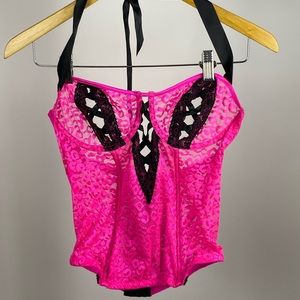 Pink and Black cheetah corset